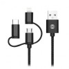 CABLU 3IN1 USB-LIGHTNING-UCB-C-MICRO USB 1M 1.5A - NEGRU
