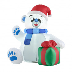 Figurina Craciun Urs polar gonflabil iluminata cu LED [en.casa] HausGarden Leisure