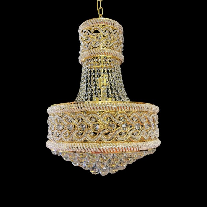 Candelabru Cristal CC718/400, 11x E14, Diametru 40cm, Auriu Lucios ModernLight Concept