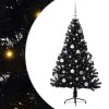 VidaXL Pom de Crăciun artificial pre-iluminat Negru 150 cm PVC 3397130