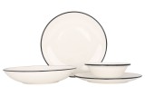 Bonna Set de vesela (Large) - Linea Black - 24 bucăți - 6 persoane - Porţelan