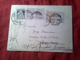 Carte Postala Recomandata circulat 1926 Targu Mures -redirectionata Brasov - Bucuresti