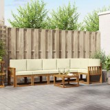 vidaXL Set de canapele de exterior cu pernă 7 pcs Natural și Crem 3366493