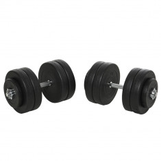 HOMCOM Set Gantere Reglabile 50 kg pentru Sala de Fitness, 12 Discuri Cauciucate, Antrenament | Aosom Romania