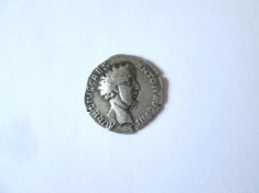 Rară! Monedă antică romană argint Marcus Aurelius 157?:Denarius-COS II 145-160 A.D.? Diametrul=18-19 mm,greutate=1,60 grame