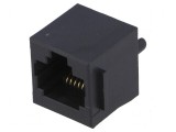 Conector RJ45 soclu PIN 8 cu blocare panou poliester aurit