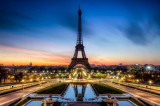 Fototapet de perete autoadeziv si lavabil Turn Eiffel in zori, 270 x 200 cm