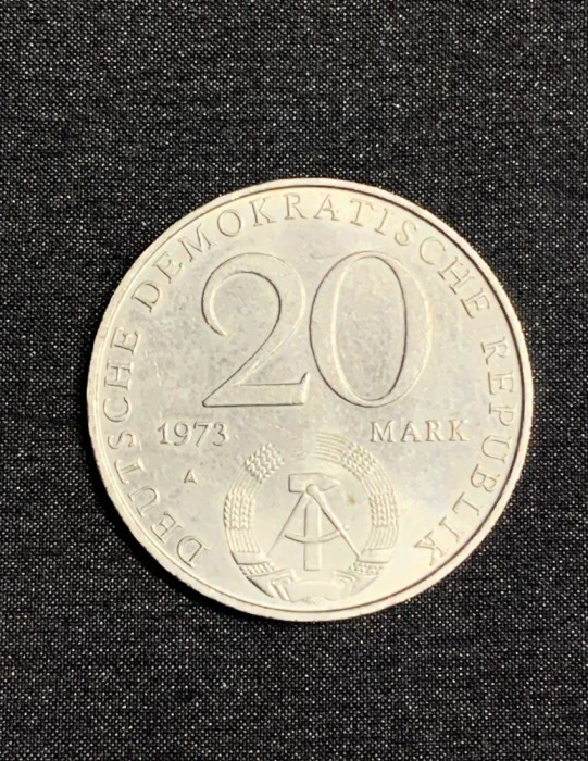 Moneda 20 mărci Germania DDR 1973