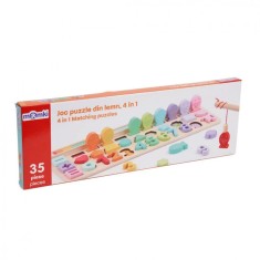JOC PUZZLE DIN LEMN, 4 IN 1, 35 DE PIESE,