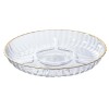 Tava rotunda Pufo Gentle Gold pentru servire cu 3 compartimente, 28 cm