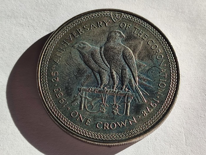 463. Moneda Insula Man 1 crown 1978 (25th Anniversary of the Coronation)