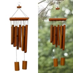 Clopoței de v&acirc;nt muzicali din bambus pentru exterior, balcon sau terasă