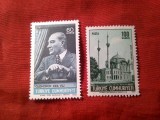 2 Timbre Turcia 1968 - Kemal Ataturk si Moschee Istambul, Nestampilat