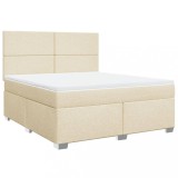 Cumpara ieftin Pat continental cu saltea, crem, 180x200 cm, textil