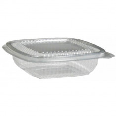 Caserole Capac Atasat, 104x110x27 mm,100 Buc/Set, 150 ml, Plastic Transparent, Caserole Reactangulare, Caserole de Unica Folosinta, Caserole cu Capac