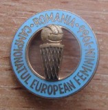 Insignă originală Campionatul European de Baschet, Rom&acirc;nia, 1966