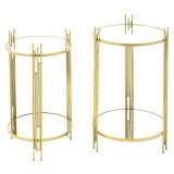 Cumpara ieftin Set 2 masute cafea cu oglinda Golden Touch
