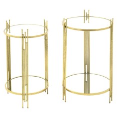 Set 2 masute cafea cu oglinda Golden Touch