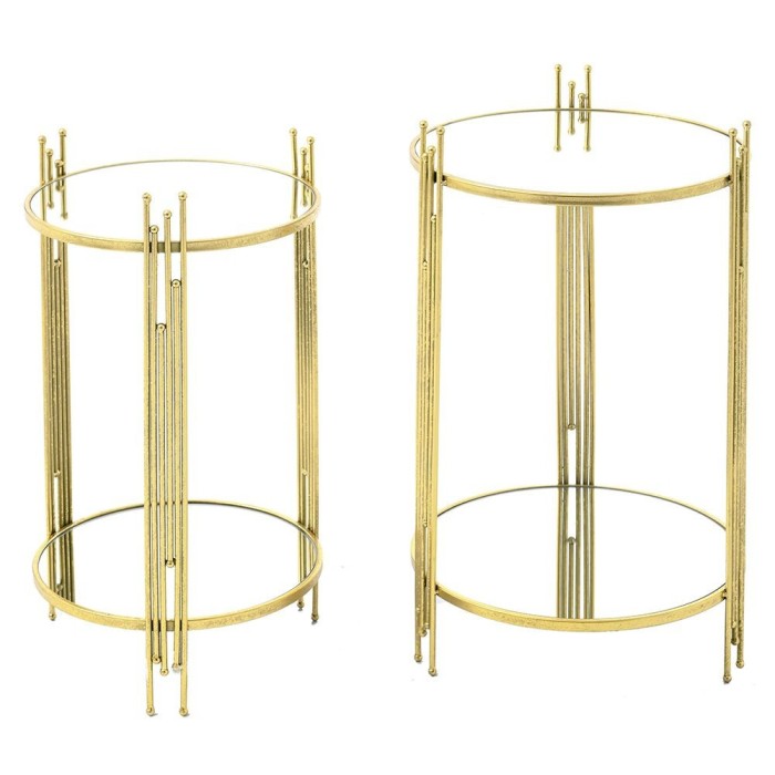 Set 2 masute cafea cu oglinda Golden Touch