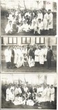 P2126N Studenți civili și militari, 1930, Rom&acirc;nia, lot de 3 fotografii