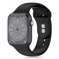 Curea Tech-Protect Silicone pentru Apple Watch 49mm / 46mm / 45mm / 44mm / 42mm Series, Neagra