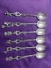 Set 6 lingurite vechi,lingurite argintate cu motive antice-superbe-RARE-de colec