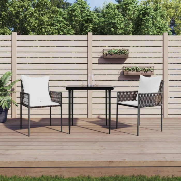 Gossi scaune de gradina cu perne, 2 buc., maro, 54x61x83 cm poliratan