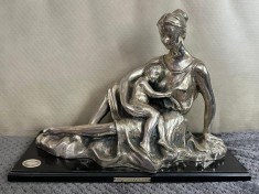 STATUETA Laminata ARGINT 925 - &quot;Protectie Materna&quot; - OTTAVIANI - 100g. - Vintage !