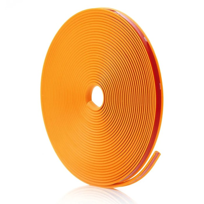 Inele de protectie si decor jante, adezive, din plastic flexibil - portocaliu