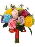 Buchet flori personalizabil, Eventissimi - 17 Trandafiri curcubeu, Eventissimi&reg;