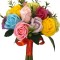 Buchet flori personalizabil, Eventissimi - 17 Trandafiri curcubeu