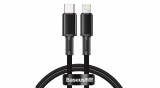 Baseus cablu &icirc;mpletitură USB-C la Lightning PD 20W 1m (negru)