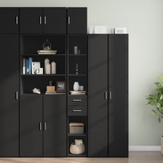 vidaXL Dulap depozitare slim negru 30x42,5x225 cm lemn prelucrat 3281267