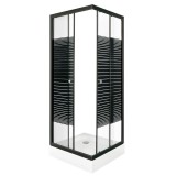 Cumpara ieftin Cabină de duș PICO Black Stripe 80 pătrate cu cădiță de duș