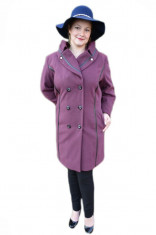 Palton de dama din stofa de calitate, culoare mov, interior captusit foto