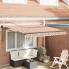 VidaXL Copertină Dungi Manual Multicolour 3 x 2,5 m Poliester și metal 3330007