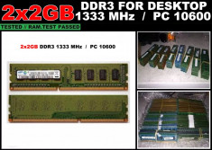 Kit Memorie RAM DDR3 Calculator 2x2GB (4GB) PC3-10600 1333MHz non-ECC CL9 foto