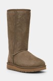 UGG cizme de zapada din piele intoarsa Classic Tall II culoarea verde, 1016224-ALP
