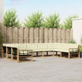 vidaXL Set de canapele de exterior cu pernă 9 pcs Alb și crem 3389072