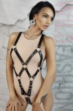 K850-1 Body fetish tip ham cu nituri si cercuri metalice