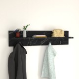 Cuier perete Hammar&ouml; 80x13x18cm pal negru marmorat [en.casa] HausGarden Leisure, [en.casa]