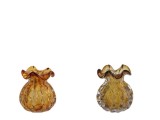 Cumpara ieftin Set 2 vaze flori sticla maro ambra 15 x 18 cm