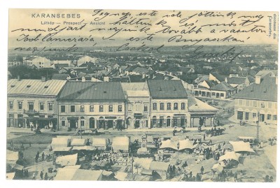 2791 - CARANSEBES, Market, Panorama, Litho, Romania - old postcard - used - 1903 foto