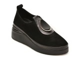 Pantofi IMAGE negri, 2422450, din piele intoarsa