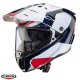 Cumpara ieftin Casca adventure/off road Caberg model Tanami SV Scram H7 alb/rosu/albastru lucios Pinlock ready &ndash; lentila Pinlock inclusa XS (53/54cm)