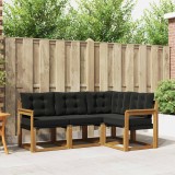 vidaXL Set de canapele de exterior cu pernă 4 pcs Natural și Negru 3368611