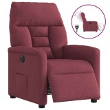 Cumpara ieftin Fotoliu rabatabil electric, rosu vin, material textil