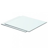 Set 2 Rafturi Sticla Gossi 40x30 cm Transparente, Montare Suspendata, Rezistente 15kg, Mobila Baie Bucatarie