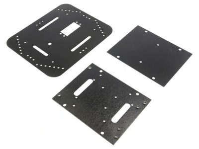Şasiu cu Roți pentru Robot Negru/Verde 200x170x105mm 3-7.5VDC foto