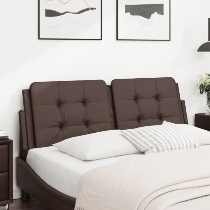 vidaXL Pernă pentru tăblie pat, Zadar, maro, 140 cm, piele artificială 374861